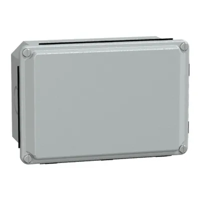 Metal industrial cut-out box - low plain cover - H155xW105xD61 - IP55 - grey