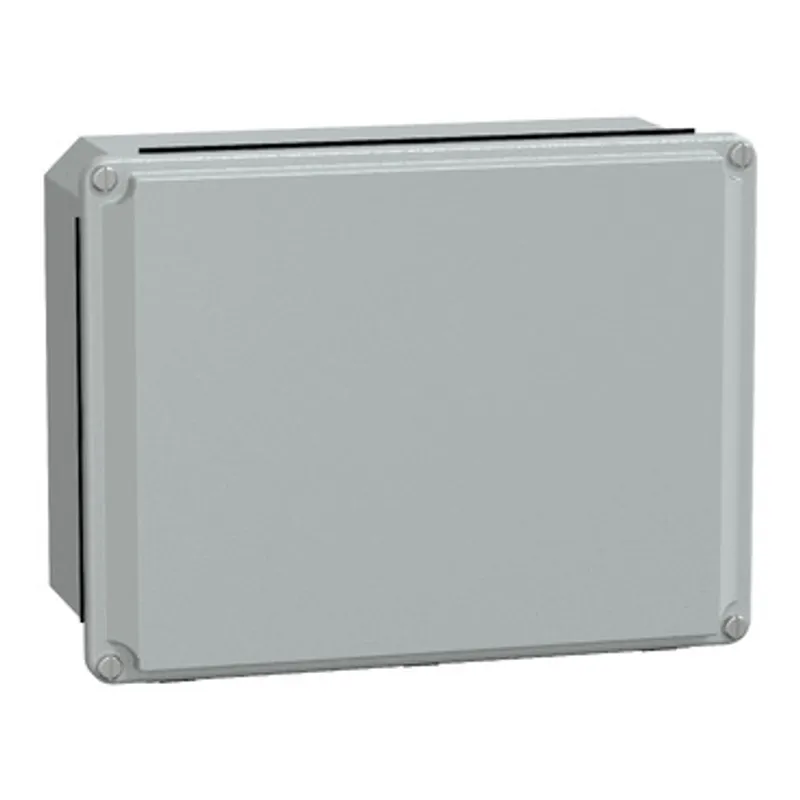 Metal industrial box - low plain cover - H206xW156xD83 - IP55 - grey RAL 7035 — photo 1 of 2