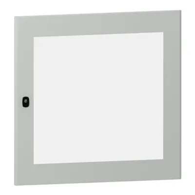 Glazed door for PanelSeT S3D H800xW800 RAL 7035, with lock