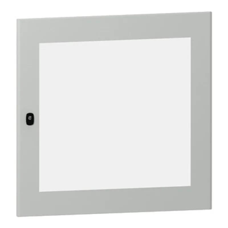 Glazed door for PanelSeT S3D H800xW800 RAL 7035, with lock