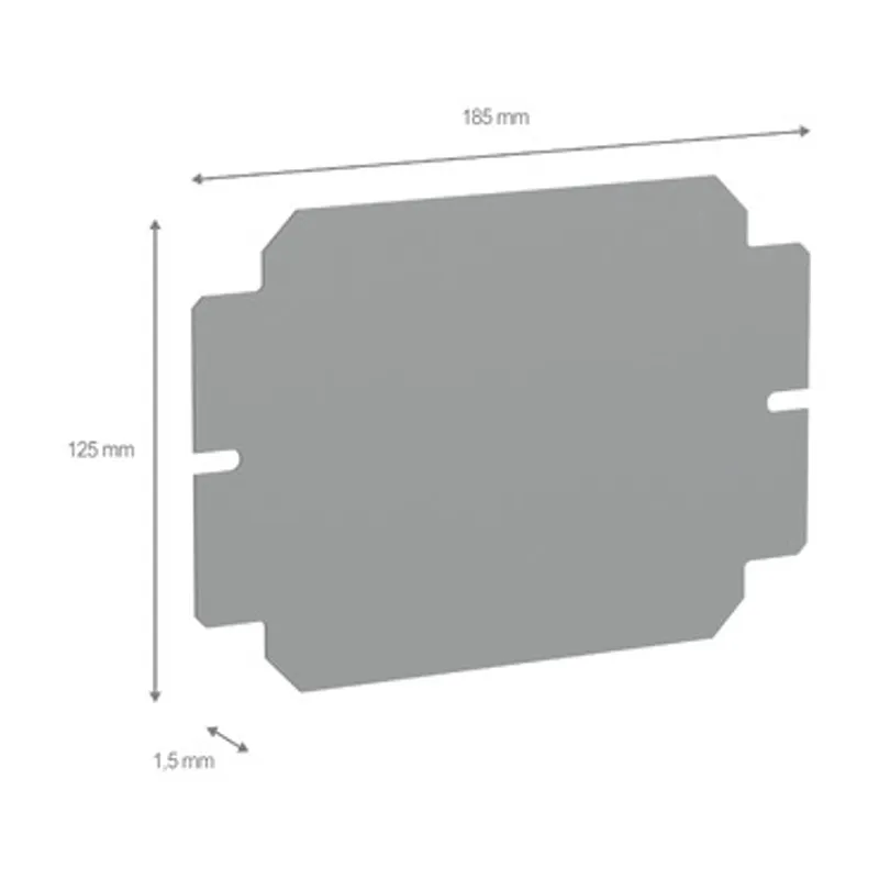 Plain mounting plate H150xW200mm made of galvanised sheet steel — photo 2 of 2