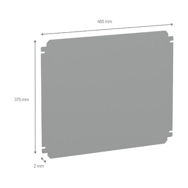 Plain mounting plate H400xW500mm made of galvanised sheet steel — photo 2 of 2