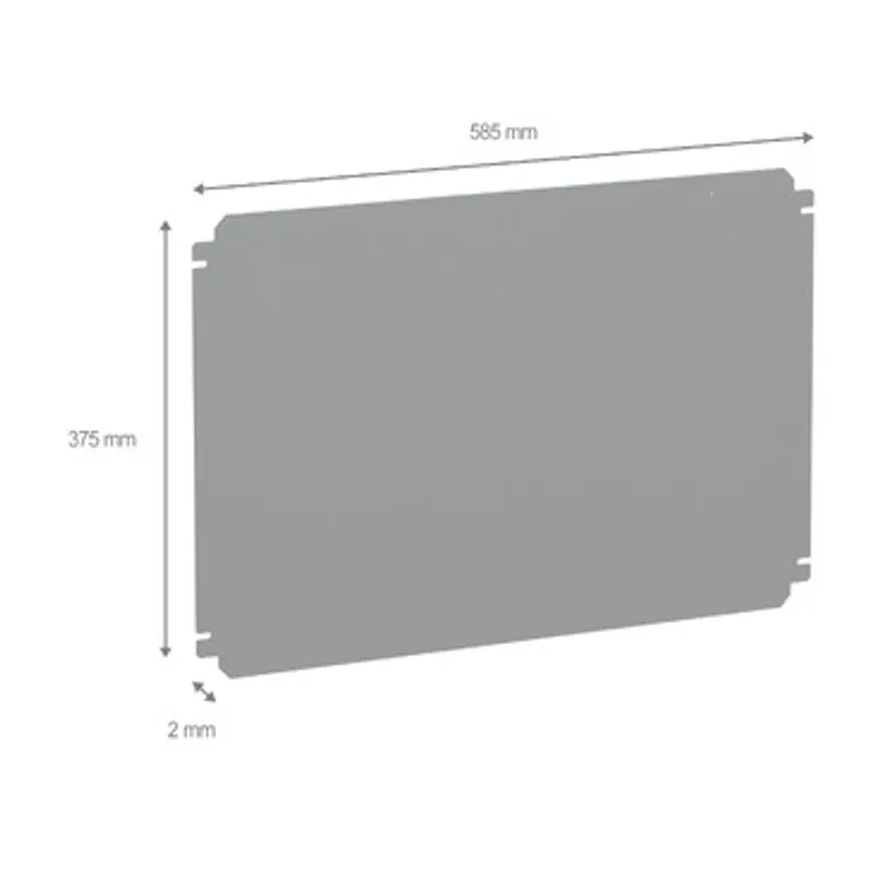 Plain mounting plate H400xW600mm made of galvanised sheet steel — photo 2 of 2