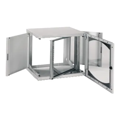 Wall-Mounted Open Box 12U W600 D600 Swing 19" Glazed Door R7035
