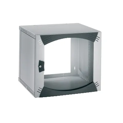 Wall-Mounted Open Box 15U W600 D400 Fixed 19" Glazed Door R7035
