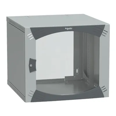 Wall-Mounted Open Box 9U W600 D600 Fixed 19" Glazed Door R7035