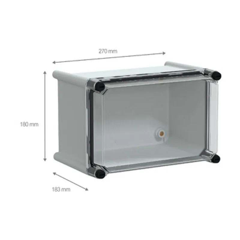 PLS box, polyester rear, transparent PC cover IP66 18x27x18cm — photo 2 of 4