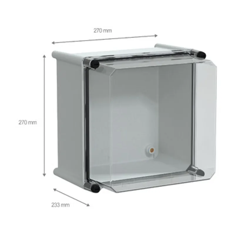 PLS box, polyester rear, transparent PC cover IP66 27x27x23cm — photo 2 of 4
