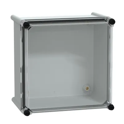 PLS box, polyester rear, transparent PC cover IP66 27x27x18cm