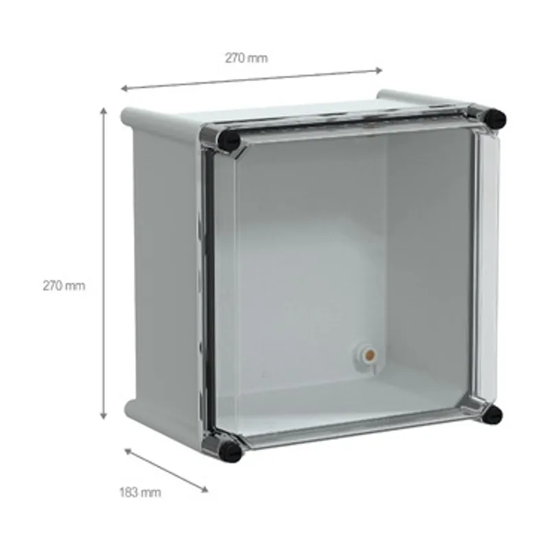 PLS box, polyester rear, transparent PC cover IP66 27x27x18cm — photo 2 of 4