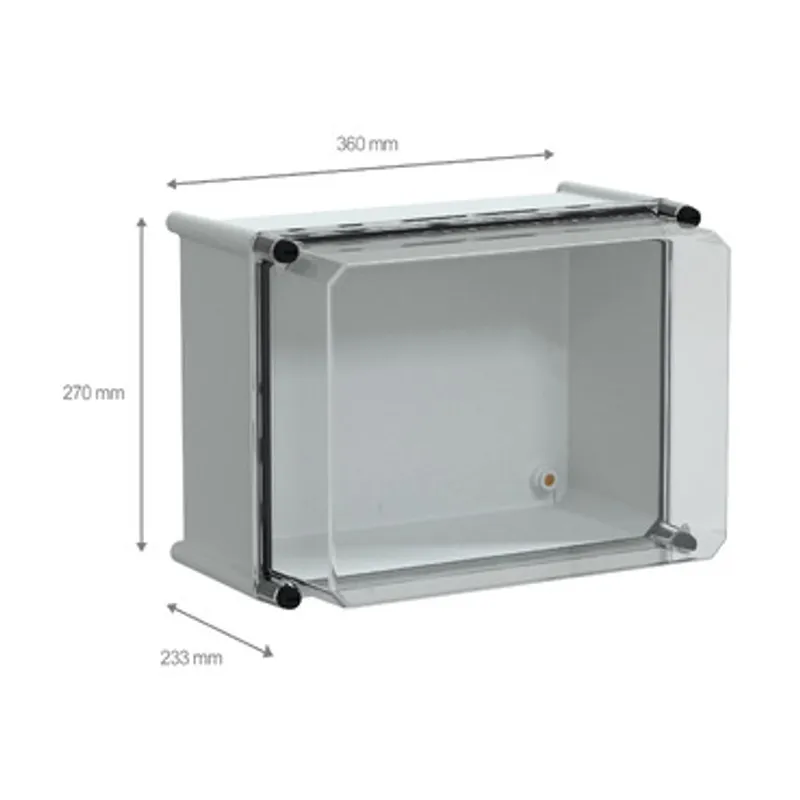 PLS box, polyester rear, transparent PC cover IP66 27x36x23cm — photo 2 of 4