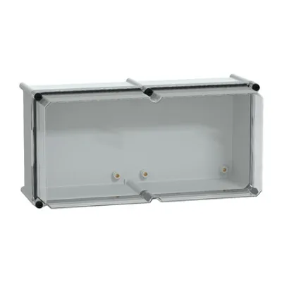 PLS box, polyester rear, transparent PC cover IP66 27x54x23cm