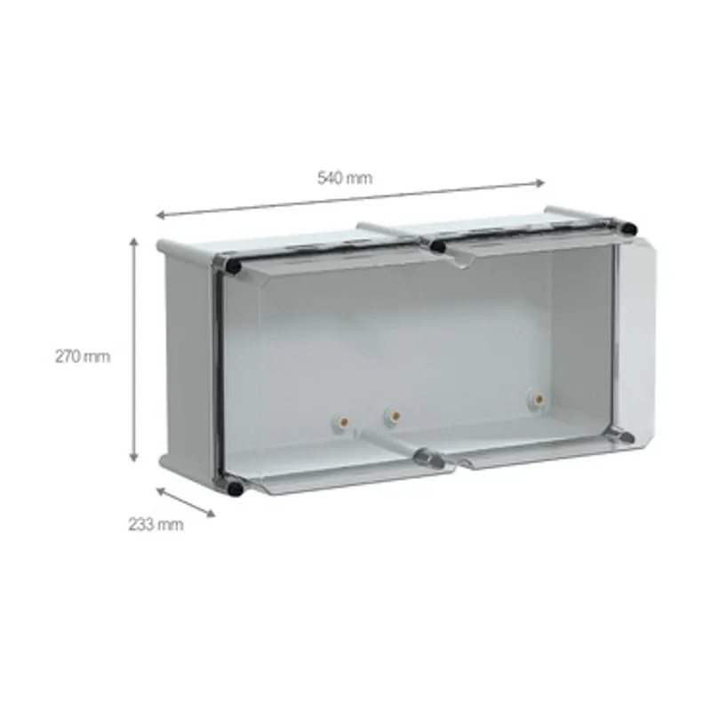 PLS box, polyester rear, transparent PC cover IP66 27x54x23cm — photo 2 of 4