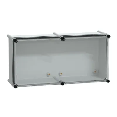 PLS box, polyester rear, transparent PC cover IP66 27x54x18cm