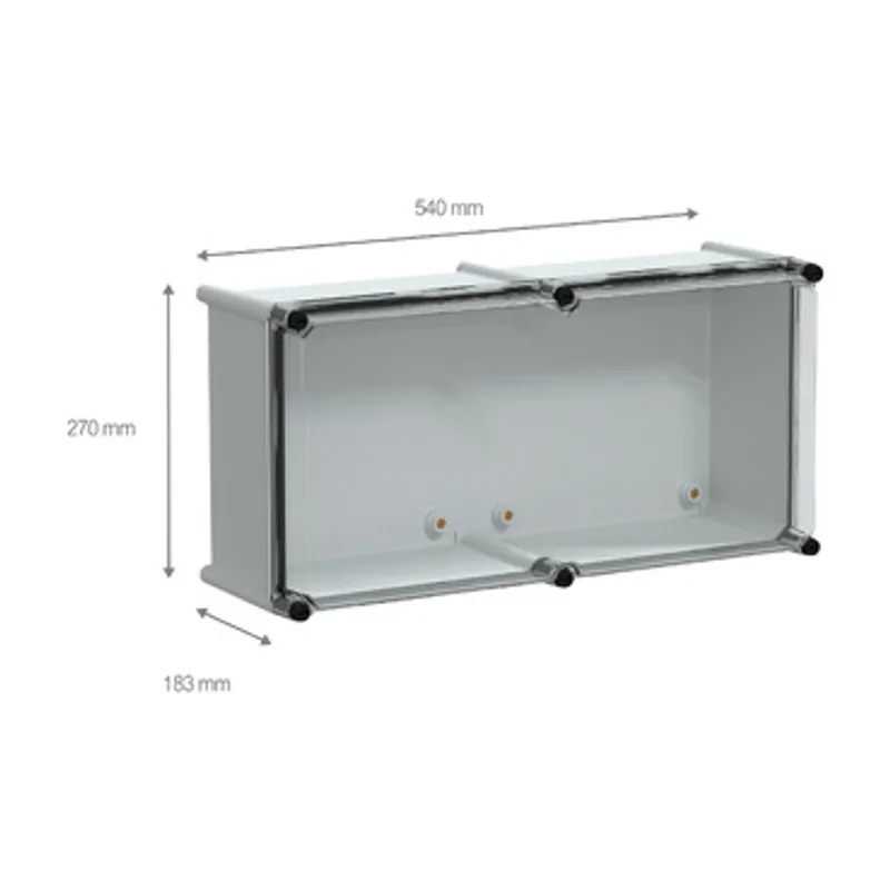 PLS box, polyester rear, transparent PC cover IP66 27x54x18cm — photo 2 of 4