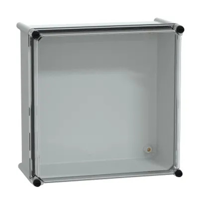 PLS box, polyester rear, transparent PC cover IP66 36x36x18cm
