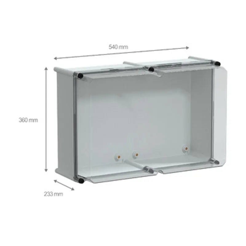 PLS box, polyester rear, transparent PC cover IP66 36x54x23cm — photo 2 of 4