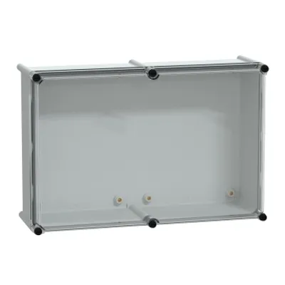 PLS box, polyester rear, transparent PC cover IP66 36x54x18cm
