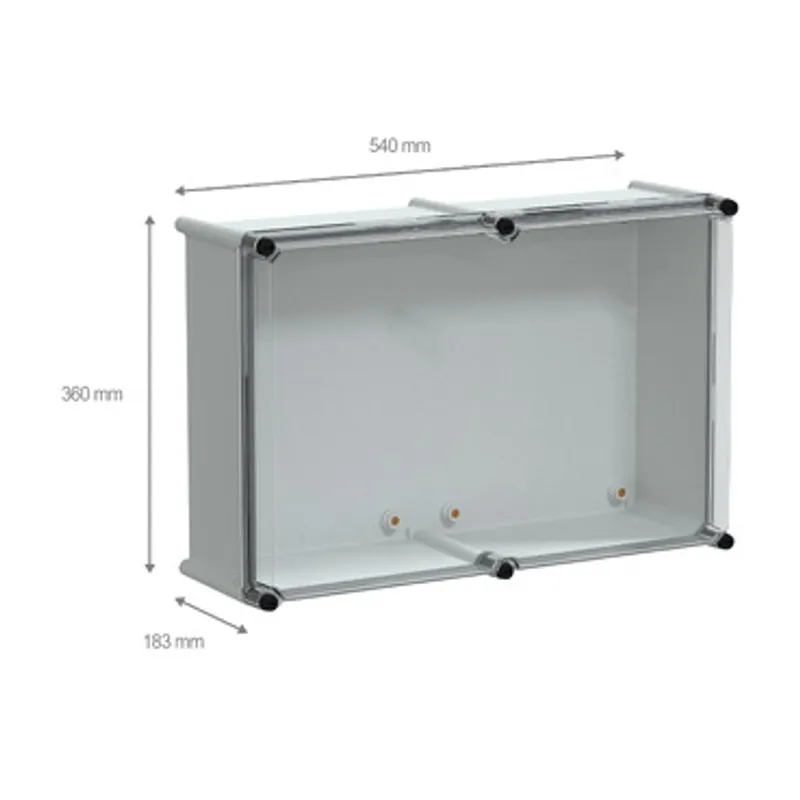 PLS box, polyester rear, transparent PC cover IP66 36x54x18cm — photo 2 of 4