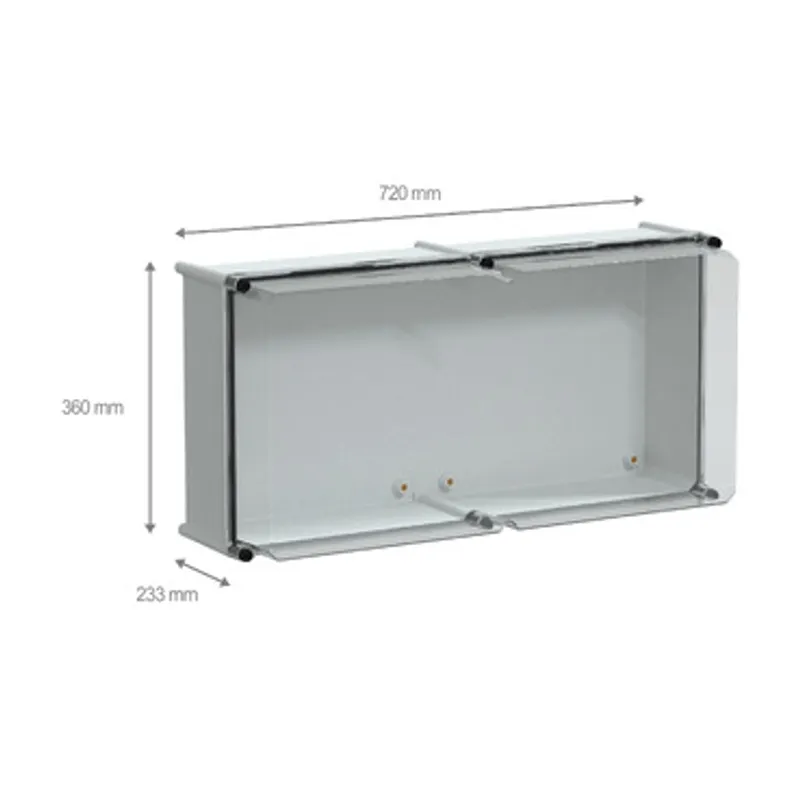 PLS box, polyester rear, transparent PC cover IP66 36x72x23cm — photo 2 of 4