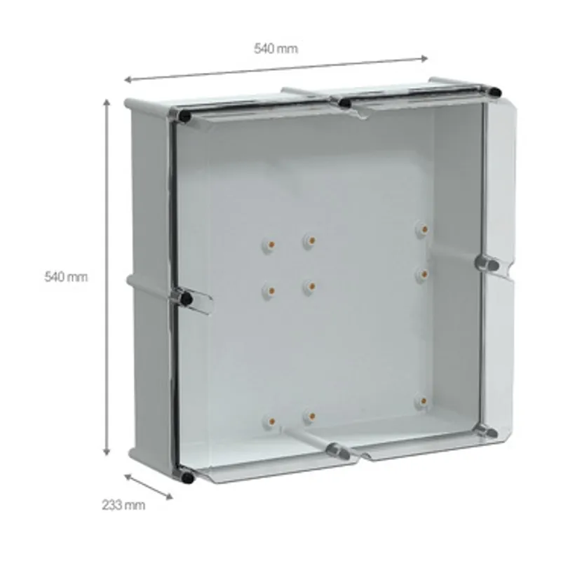 PLS box, polyester rear, transparent PC cover IP66 54x54x23cm — photo 2 of 4
