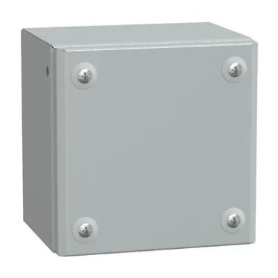 Metal industrial box plain door H150xW150xD120 IP66 IK10 RAL 7035