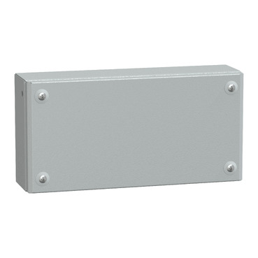 Metal industrial box plain door H150xW300xD80 IP66 IK10 RAL 7035 — photo 1 of 4