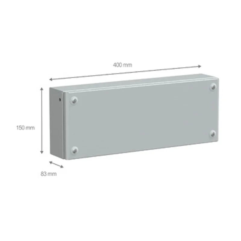 Metal industrial box plain door H150xW400xD80 IP66 IK10 RAL 7035 — photo 2 of 4