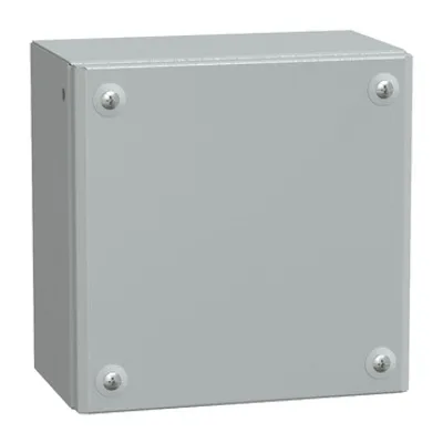 Metal industrial box plain door H200xW200xD120 IP66 IK10 RAL 7035