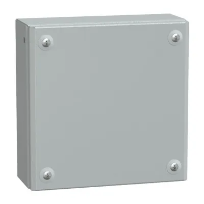 Metal industrial box plain door H200xW200xD80 IP66 IK10 RAL 7035