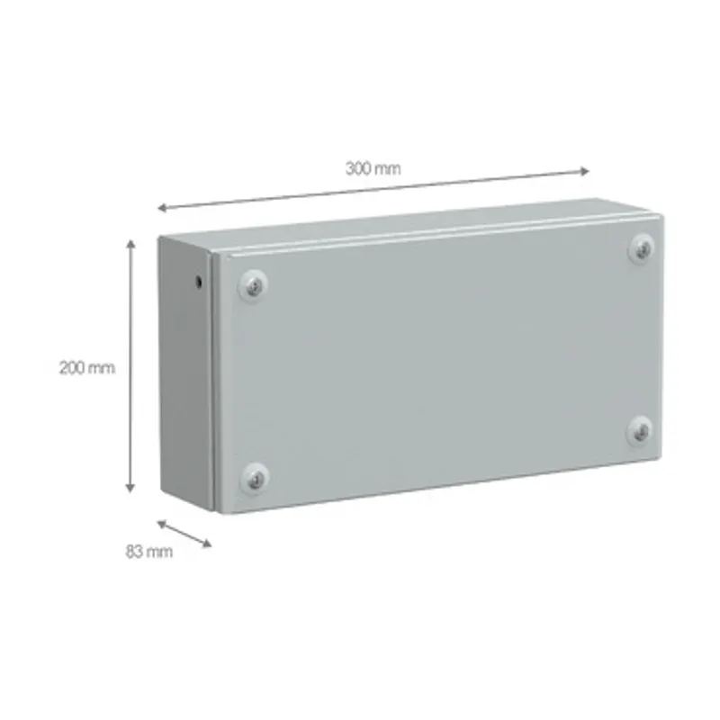 Metal industrial box plain door H200xW300xD80 IP66 IK10 RAL 7035 — photo 2 of 4