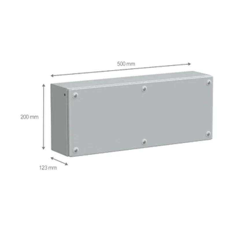Metal industrial box plain door H200xW500xD120 IP66 IK10 RAL 7035 — photo 2 of 4