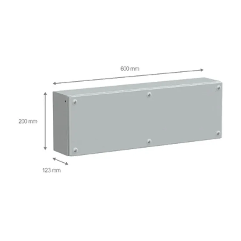 Metal industrial box plain door H200xW600xD120 IP66 IK10 RAL 7035 — photo 2 of 4