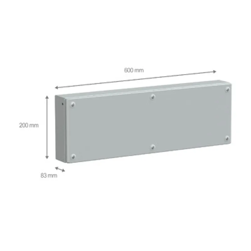 Metal industrial box plain door H200xW600xD80 IP66 IK10 RAL 7035 — photo 2 of 4