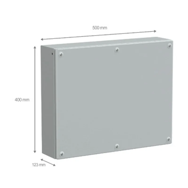 Metal industrial box plain door H400xW500xD120 IP66 IK10 RAL 7035 — photo 2 of 4