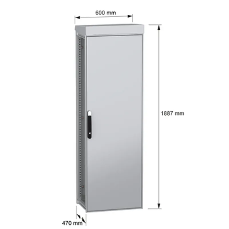 Outdoor floor standing modular electrical enclosure;PanelSeT SFN;decarbonized steel;1800X600X400mm;IP55;RAL7035 — photo 2 of 4