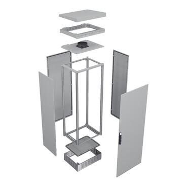 Outdoor floor standing modular electrical enclosure;PanelSeT SFN;decarbonized steel;1800x800x600mm;IP55;RAL7035 — photo 3 of 4
