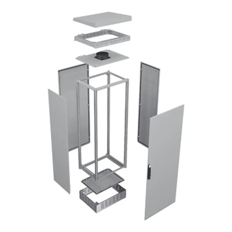 Outdoor floor standing modular electrical enclosure;PanelSeT SFN;decarbonized steel;2000x600x600mm;IP55;RAL7035 — photo 3 of 4