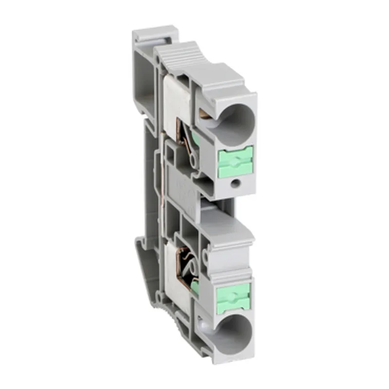 Terminal block, Linergy TR, push-in type, feed through, 2pts, 10mm², grey.