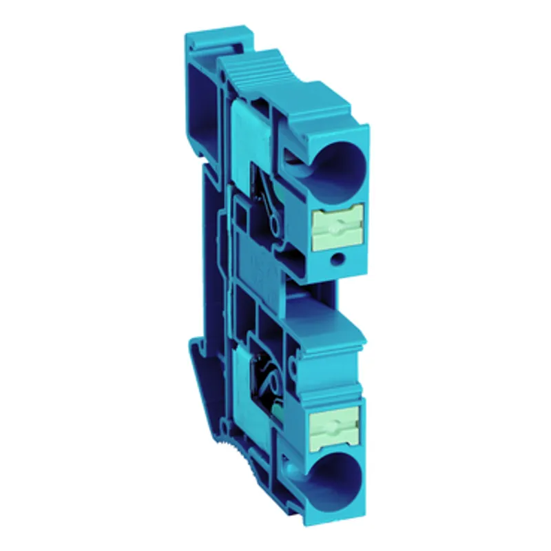 Terminal block, Linergy TR, push-in type, feed through, 2pts, 10mm², blue.