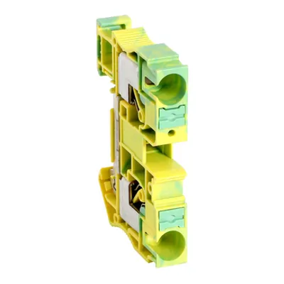 Terminal block, Linergy TR, push-in type 2pts, 10mm², protective earth, green-yellow.