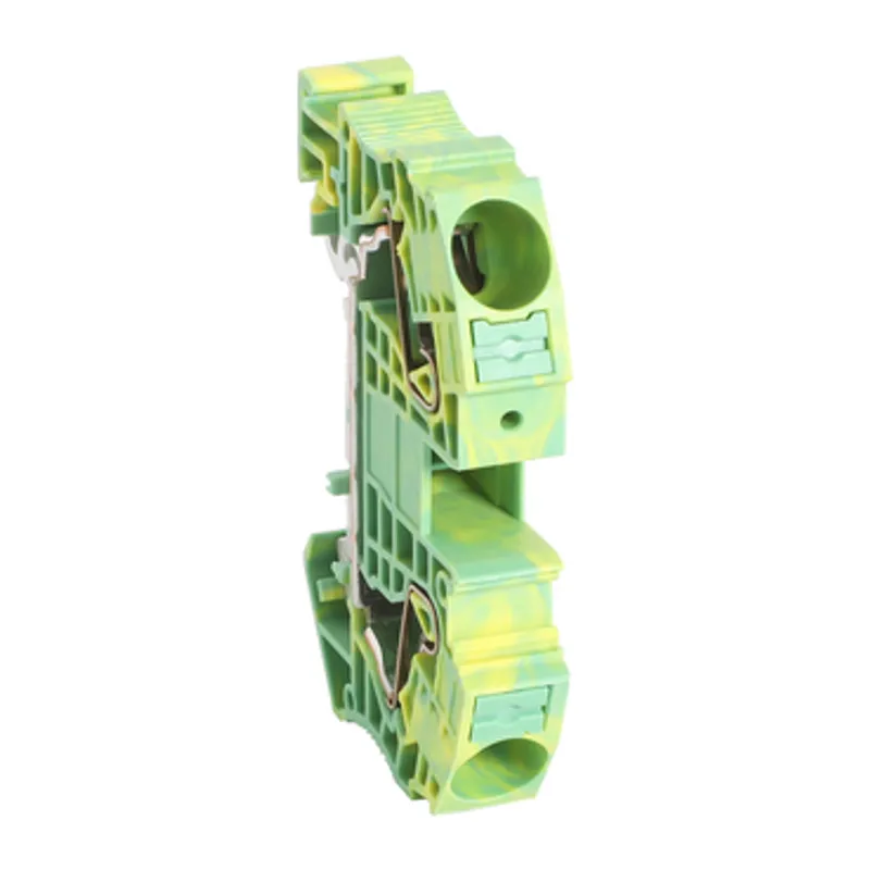 Terminal block, Linergy TR, push-in type 2pts, 16mm², protective earth, green-yellow.