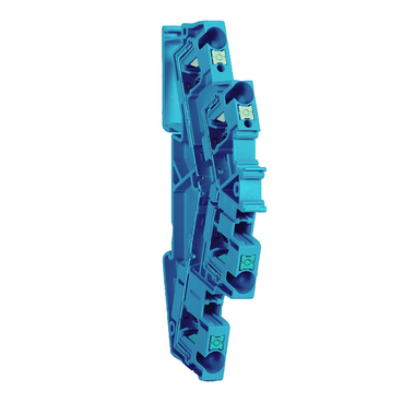 Terminal block, Linergy TR, push-in type, feed through double level, 4pts, 4mm², blue.