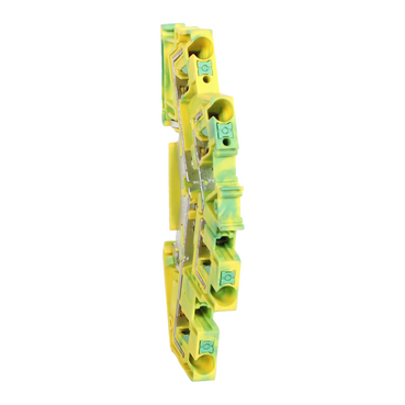 Terminal block, Linergy TR, push-in 4pts 4mm², double level, protective earth, green-yellow.