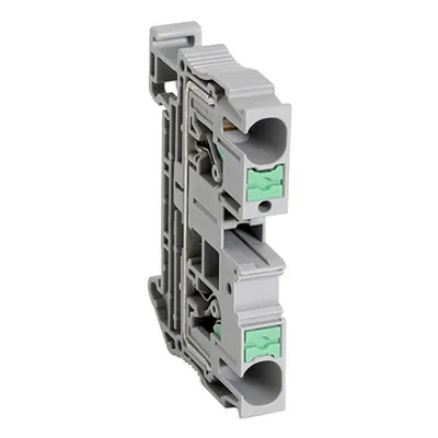 Terminal block, Linergy TR, push-in type, feed through, 2pts, 6mm², grey.