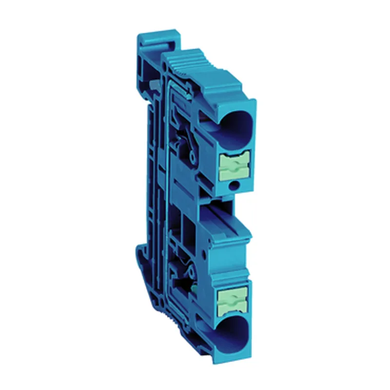 Terminal block, Linergy TR, push-in type, feed through, 2pts, 6mm², blue.