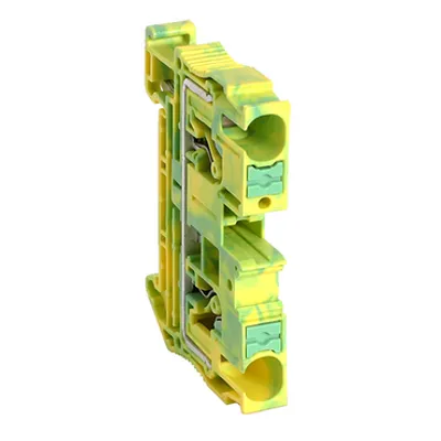 Terminal block, Linergy TR, push-in type, 2pts, 6mm², protective earth, green-yellow.