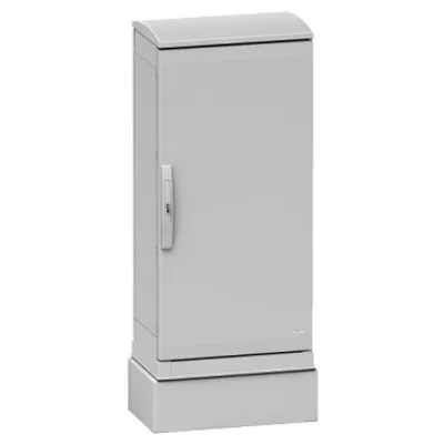 Polyester glassreinf. plinth for encl PLAZ(T)76 front opening IP44-IK10 RAL7035