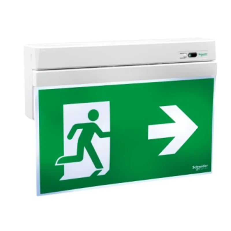 Emergency exit sign, Exiway smartexit, Power Control 230VAC/216VDC, maintained and non maintained, 26m, white