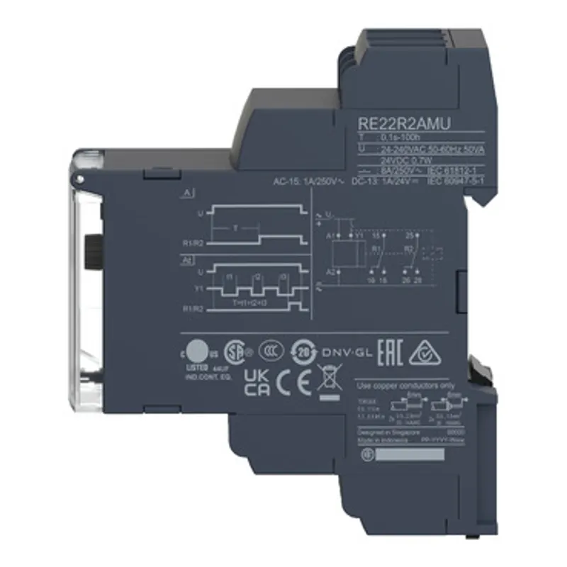 dual function relay, Harmony Timer Relays, 8A, 2CO, 0.1sâ€¦100h, power on delay, screw connectors, 24V DC  or 24...240V AC DC — photo 9 of 11
